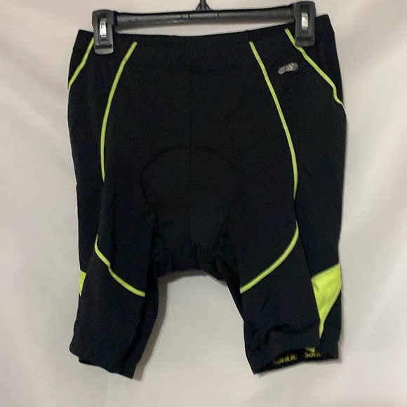 SANTIC Black and Neon Yellow Cycling Shorts. PADDED WAIST good clean condition - Picture 5 of 11